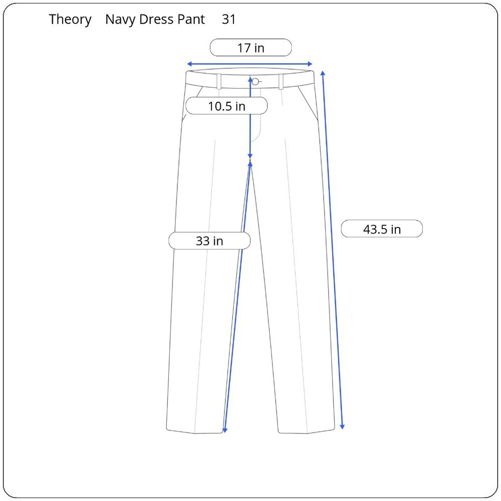 Theory Men's Navy Zaine Ascend Tech Nylon Dress Pants, Size 31 - Picture 9 of 9